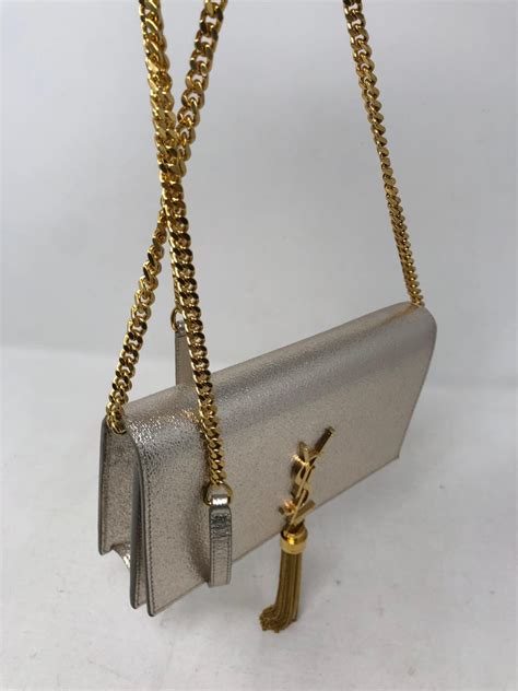 ysl silver cocktail bag|YSL silver chain bag.